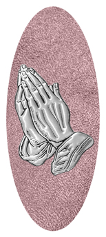 334 D516-516-SL-SH-OR Silver Praying Hands Shimmer Orchid